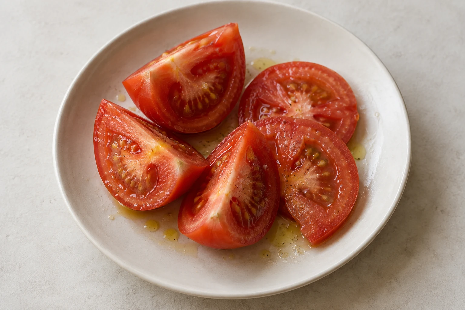 소금과 오일을 조금 더한 토마토